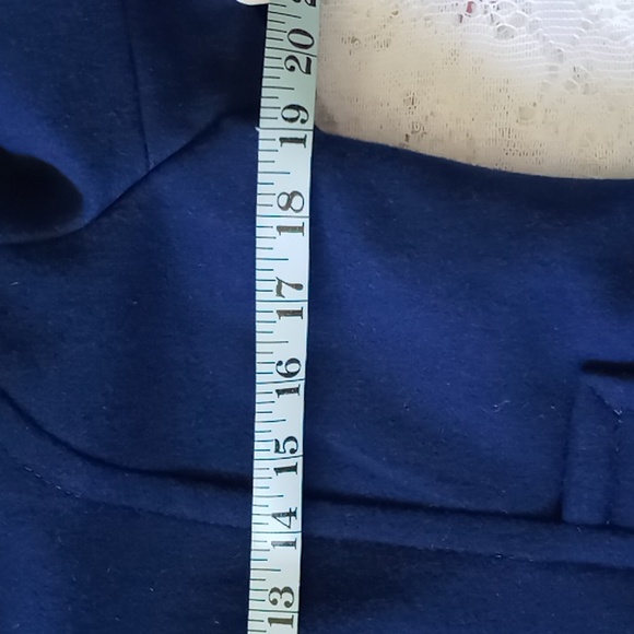 St. John's Bay Women's Navy Wool Blend Coat With Removable Hood Size Petite Med - Picture 13 of 14